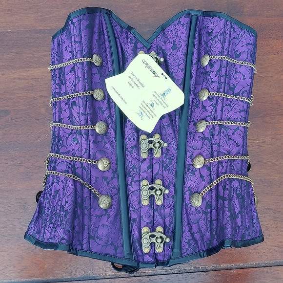 😈NWT Purple Steampunk corset with chains from Corsets Story! - Picture 6 of 16